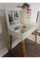 Deal Multifunction Upgraded Design One Drawer Vanity Makeup Glass Mirror Dressings Storage 15 mm Thickness Wood Sheet Table 80 x 40 x 111 cm