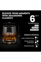 Classic Tumbler Glass Set of 6, Perfect for Cocktails, Whiskey, and Everyday Drinks