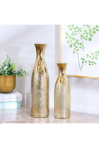 Best Seller Set Of 2 Vase Gold 9X9X30,10.3X10.3X40.3Cm
