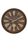 Solid Wood Frame Modern Round Design Wooden Wall clock 6433 Italian Design 60cm Silent Silky Move Sub-Second Hand