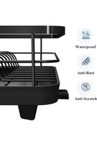 Dish Drying Rack- Space-Saving Dish Rack Dish Racks for Kitchen Counter Stainless Steel Kitchen Drying Rack with a Cutlery Holder Black