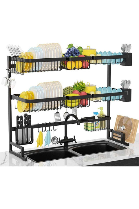 3 Layer Kitchen Organizer Dish Rack Over Sink Cutlery Utensils Washing Cutlery Holder Draining Board Kitchen Storage Dish Drainer Draining Rack