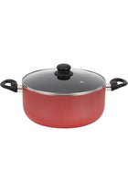 26x11cm Scarlet Honeycomb Casserole RF12890 Cookware with Non-Stick Coating and Tempered Glass Lid
