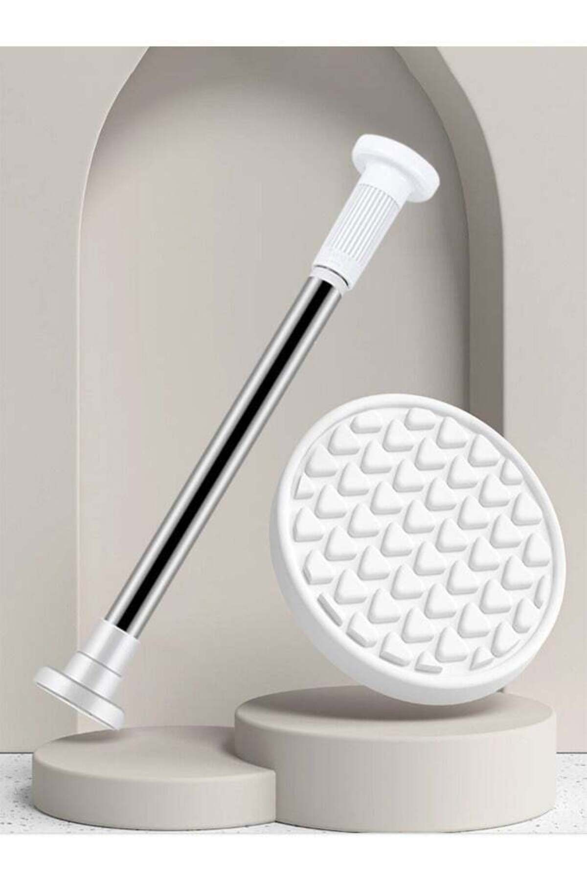 CozyNest Premium Stainless Steel Tension Curtain Rod No Drill Non-Slip Extendable Shower Rod Closet Hanging Rod for Wall Mount Room Divider Bedroom Living Room Balcony150CM*278CM
