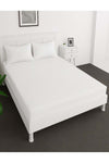 Deep Fitted Bed Sheet +2Pcs Pillow Covers, King/Queen/Double/Single Sizes, Color White, Depth 30cm