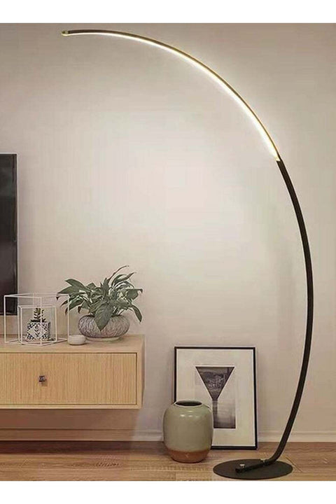 Modern LED Arc Floor Lamp with Triple Light Design, Sleek Curved Frame, Soft Ambient Illumination