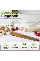 AIUHI 10 Inch Wooden Spatula for Cooking, Premium Teak Spatula Turner, Non-Stick Safe Wooden Egg Flipper