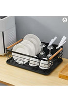 Dish Drying Rack ,Kitchen Sink Organizer Anti Rush Dish Rack for Bowl,Plates,Utensil,Cutlery and Cup,Shelf Storage Holder for Home and Kitchen 43 x 30.5 x 14 cm (Black)