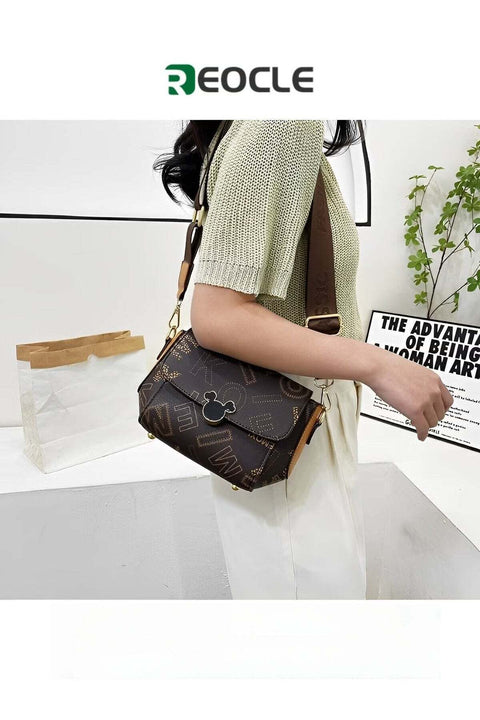 Women's Crossbody Bag Small Messenger Bag Vintage Shoulder Bag Vintage Satchel Purse with Adjustable Wide Strap