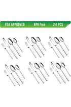WUJO 24-Piece Stainless Steel Cutlery Set, Dinnerware/Tableware/Silverware Service for 6