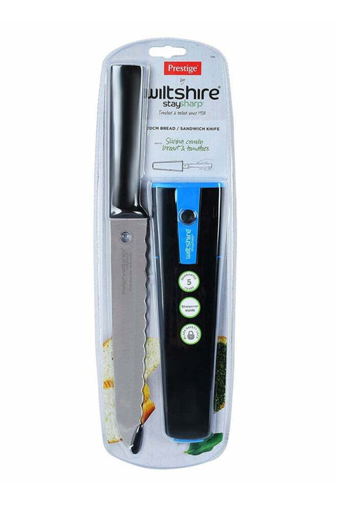 Wiltshire Staysharp Sandwich /Bread Sandwich/Bread Knife Black/Blue/Silver 20cm