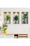 3-Pack 3D Plant Wall Stickers,Wall Stickers Living Room, 3D Wall Art for Hallway and Stairs, Peel and Stick Wall Decals Mural Hallway Decor Bedroom Kitchen Wallpaper Backdrop Self-Adhesive Removable