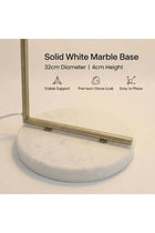 LIGHTING Modern Fabric Floor Lamp, Gold Iron Body with Marble Base, Adjustable Angle, E27 Bulb Included