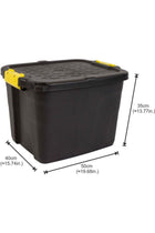 4 Pack 42 Liter Heavy Duty Indoor and Outdoor Storage Box Container, Made in UK, Tote with Durable Latches and Lid, Stackable Bin, for Home, Balcony, Garden, Poolside, Garage, Office - STR-762