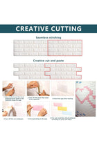 20 PCS White 3D Wall Panels, 29 sq.feet Coverage, Printable Wallpaper Sticker with Self-Adhesive Waterproof Brick PE Foam Wall Panels Peel and Stick for Interior Wall Decor, Home Decoration