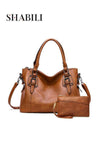 2PCS Women's Large Capacity Shoulder Bag, Ladies Handbag Tote Bag Messenger Bag Satchel Bag in PU