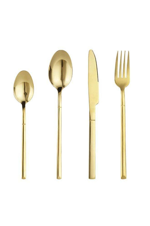 4 Piece Stainless Steel Cutlery Set Gold