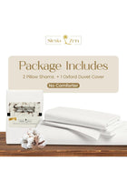 100% Combed Cotton Sateen 400 Thread Count Oxford Duvet Cover Set Double 210x210cm with 2xPillowcases Luxury Bedding Perfect for Summer Hotel Quality