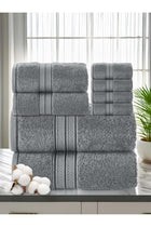 8 Pcs Premium Towel Set - 2 Bath Towels, 2 Hand Towels & 4 Washcloths | 100% Combed Cotton 600 GSM | Quick Dry, Ultra-Absorbent, Thick & Plush | Ideal for Bath, Spa, Gym, Hotel & Everyday Lu