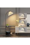 Arc Floor Lamp with Side Table 3-Color Dimmable LED (3000K-6000K) 12W Gold Standing Lamp with Storage Shelf