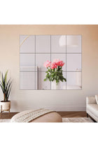 SKY-TOUCH 8PCS 30x30cm Frameless Glass Mirror Tiles – Full Length Wall Mounted for Bedroom, Living Room, Bathroom, Home Office, Door or Gym