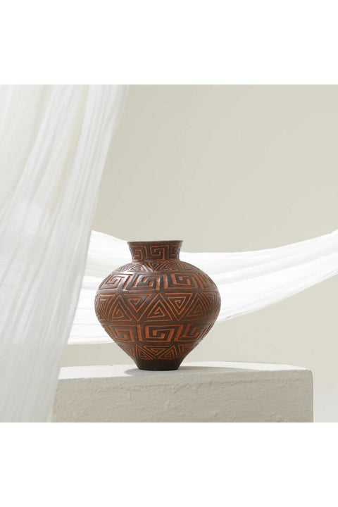 Afro Terracotta Vase - 25 cm