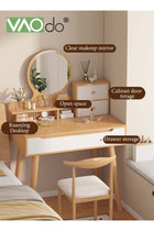Makeup Vanity Table with Mirror and 4 Drawers, Bedroom Essential Dressing Table, Modern Vanity Desk, Minimalist Dressing Table for Bedroom Makeup Room and Small Spaces