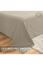 2-Piece Single Bed Sheet Set – 100% Cotton Sateen Stripe Patterned – Size: 160x220cm