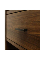 Gwen Swivel Standing Cabinet With Mirror | Durable Cupboard | Dressing Makeup Storage Without ChairL48xW48xH165.7cm - Brown Walnut