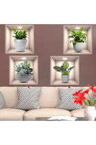 3D Plant Wall Stickers, Green Leaf Wall Decals for Interior Decoration, Creative Botanical Peel and Stick Art, Adhesive Mural for Living Room Bedroom Background, Nature Inspired Decor