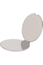 Compact Travel Mirror, Round Foldable Pocket Mirror, Stainless Steel Double Sided Foldable Pocket Mirror for Makeup Travel, Clear Image for Pocket for Package for Travel (Silver)