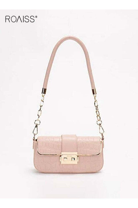 Women Stylish Square Bag, Large Capacity Shoulder Bag with Adjustable Strap and Snap-button Closure