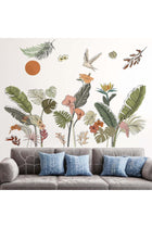 Boho Tropical Leaves Wall Decals - Palm Leaf Green Plants Flower Wall Stickers - Living Room Office Bedroom Sofa TV Background Home Wall Decor