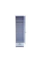 Turin Single door wardrobe with Mirror hanger and shelf with lockable drawer and door (With Assembly)