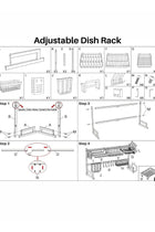 Dish Drying Rack Over The Sink For Kitchen, 2 Tier Stainless Steel Kitchen Counter Top Organizer