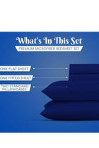 Queen Bed Sheet Set Navy Blue – 4 Piece Bedding Set, Soft Brushed Microfiber