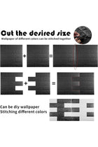 10 PCS Black 3D Wall Panels, 14.5 sq.feet Coverage, Printable Wallpaper Sticker with Self-Adhesive Waterproof Brick PE Foam Wall Panels Peel and Stick for Interior Wall Decor (Black)