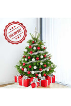 Fresh Premium Christmas Tree with Red and Silver Decorations 250cm