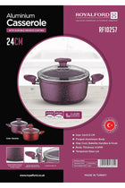 Aluminium Casserole With Durable Granite Coating Purple 24 CM RF10257
