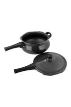 Deluxe Plus Hard Anodised Aluminium Pressure Cooker | With Lid |Curved Design|User Friendly Handles Black 5Liters