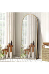SLEEPHEAD® Arched Full Length Mirror, Hanging Vertical Or Inclined Floor Mirror (With Bracket), Full Body Mirror, Bedroom Mirror, Wall Mounted Mirror, Aluminum Alloy Frame (Gold 150 * 40)
