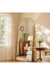® Full Length Mirror 165cm * 60cm Arched Full Body Mirror Black Standing Hanging or Leaning Against Wall for Bedroom Entry, Free Standing Floor Mirror for Makeup and Dressing (Glod)