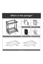 2-Tier Foldable Dish Drying Rack Black 14X 10 X 15inch