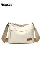 Women's Canvas Crossbody Bag with 6 Pocket Design and Adjustable Strap Small Shoulder Purse with Phone compartment for Casual Travel Use