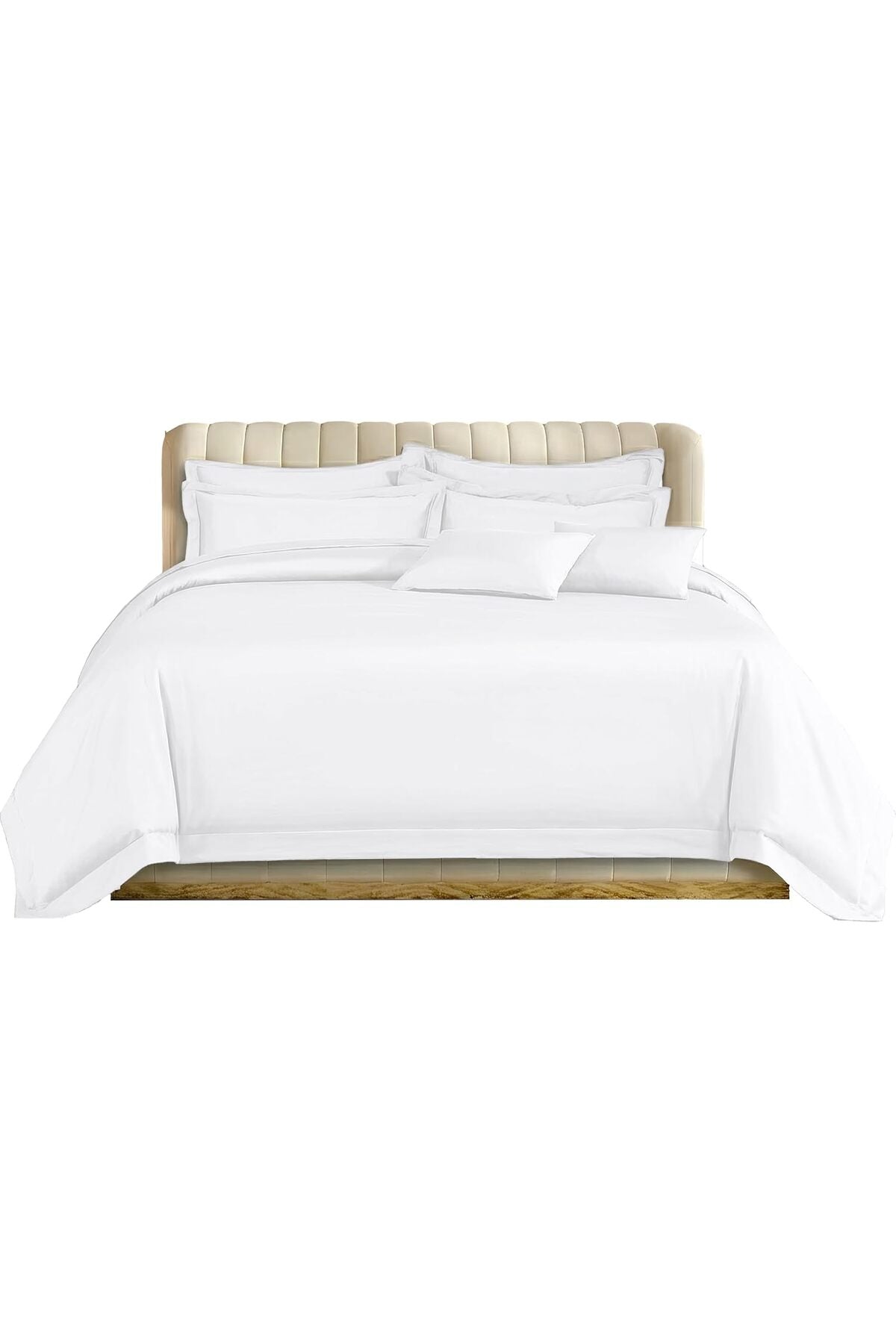100% Combed Cotton Sateen 400 Thread Count Oxford Duvet Cover Set Double 210x210cm with 2xPillowcases Luxury Bedding Perfect for Summer Hotel Quality