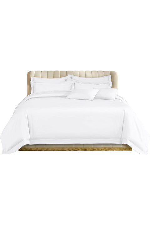 100% Combed Cotton Sateen 400 Thread Count Oxford Duvet Cover Set Double 210x210cm with 2xPillowcases Luxury Bedding Perfect for Summer Hotel Quality