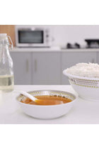 Serving Bowl White/Brown 8.5inch