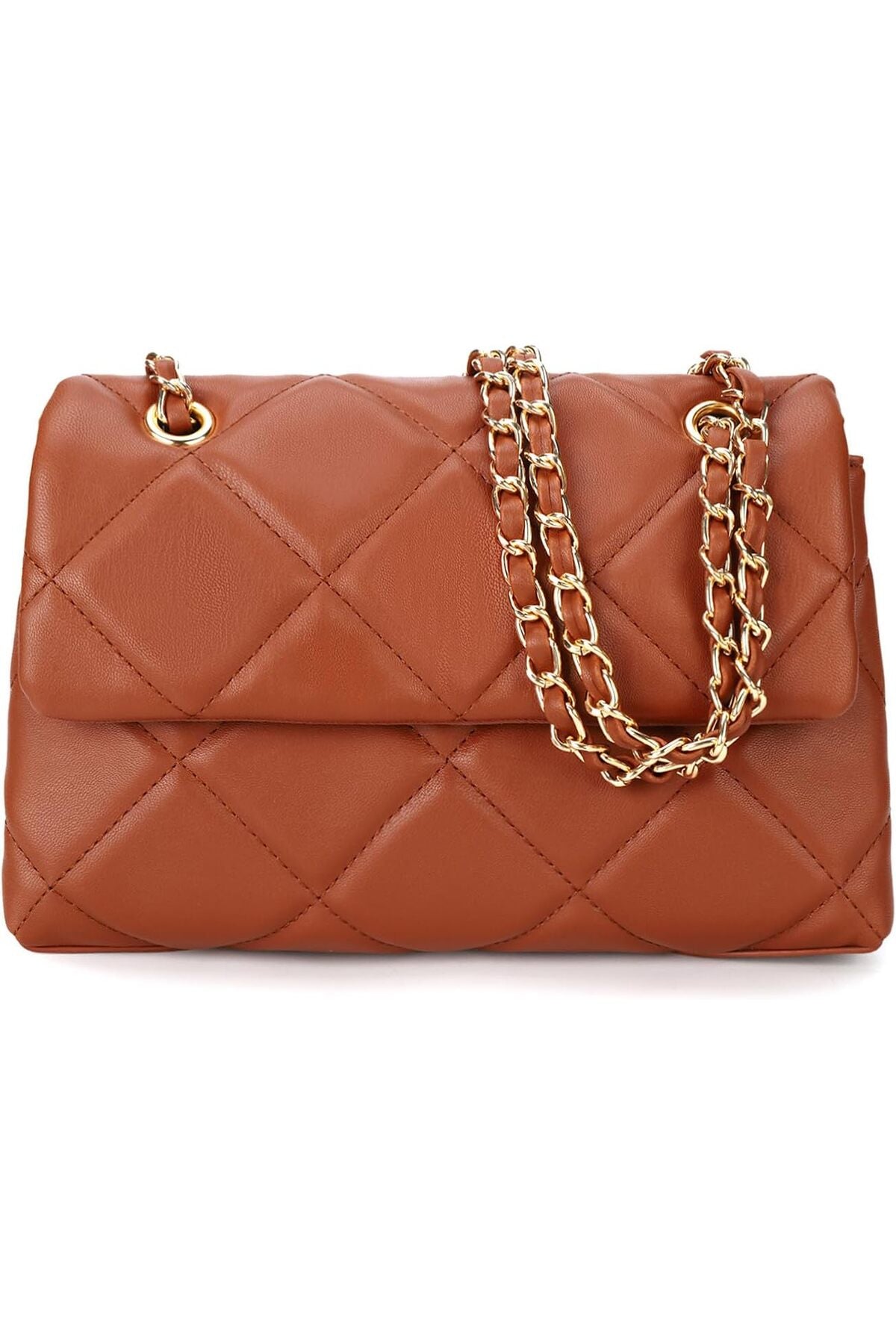 Quilted Crossbody Purses for Women Small Ladies Shoulder Bags with Chain Trendy Clutch Purse Cute Designer Bag