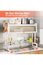 Mega Deal UV Enterprises Over the Sink Dish Drainer Drying Rack 3 Tier Over Sink Dish rack for a Tidy Kitchen Sink Shelf Organized Space-Saving Dish Rack with Cover for Dishes, Glasses, Bowls, and C