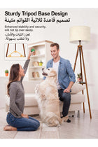 Solid Wooden Tripod Floor Lamp, Dimmable, 4 Color Temperatures, 1H Timer, Storage Shelf
